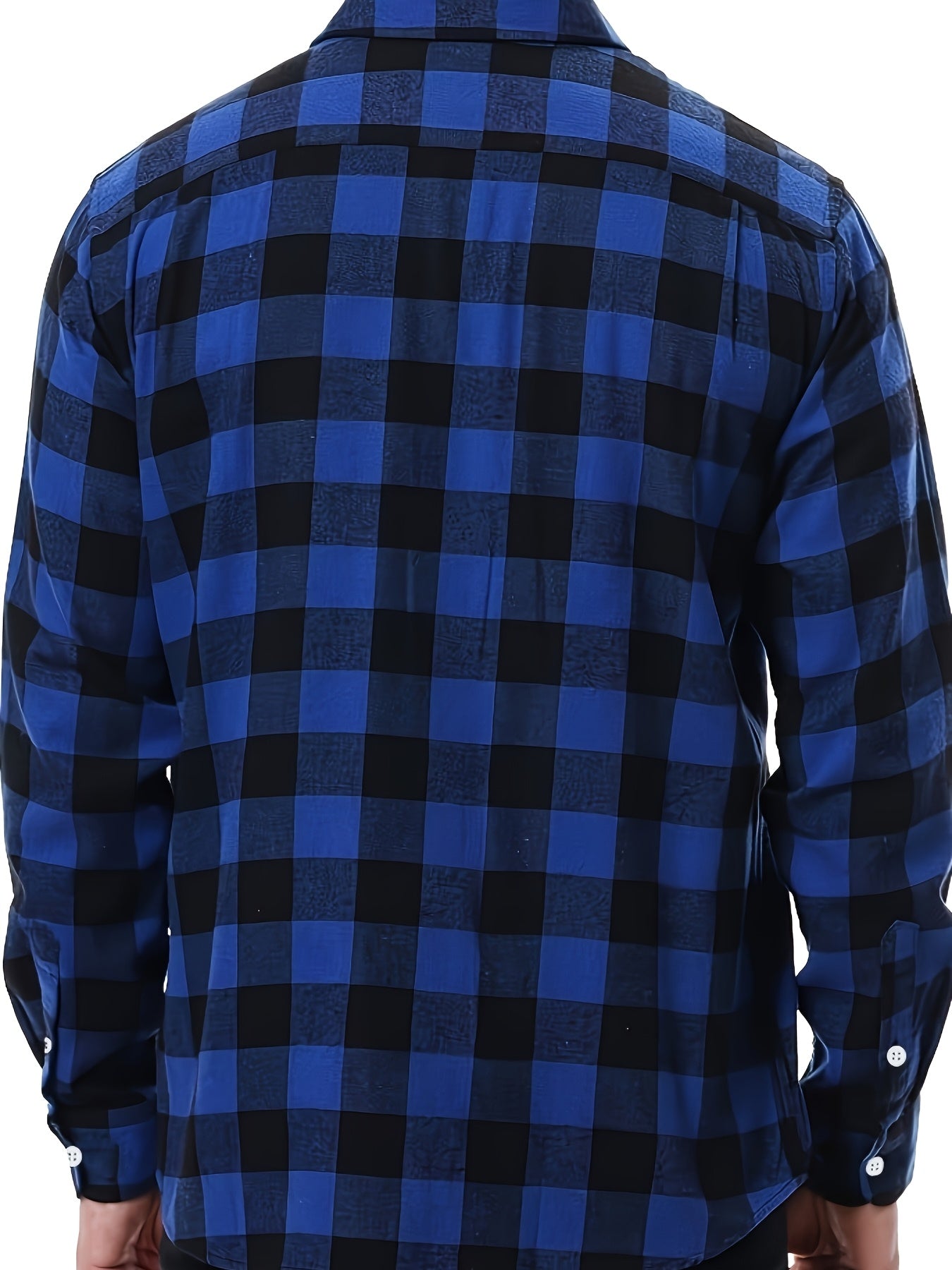 3pcs Men'S Plaid Long Sleeve Casual Shirts with Lapel Collar, Pocket Details, all
