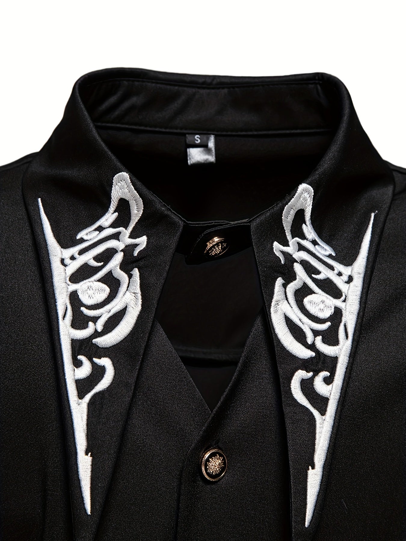 Men'S Casual Fashion Embroidered Shirt, African Style Color