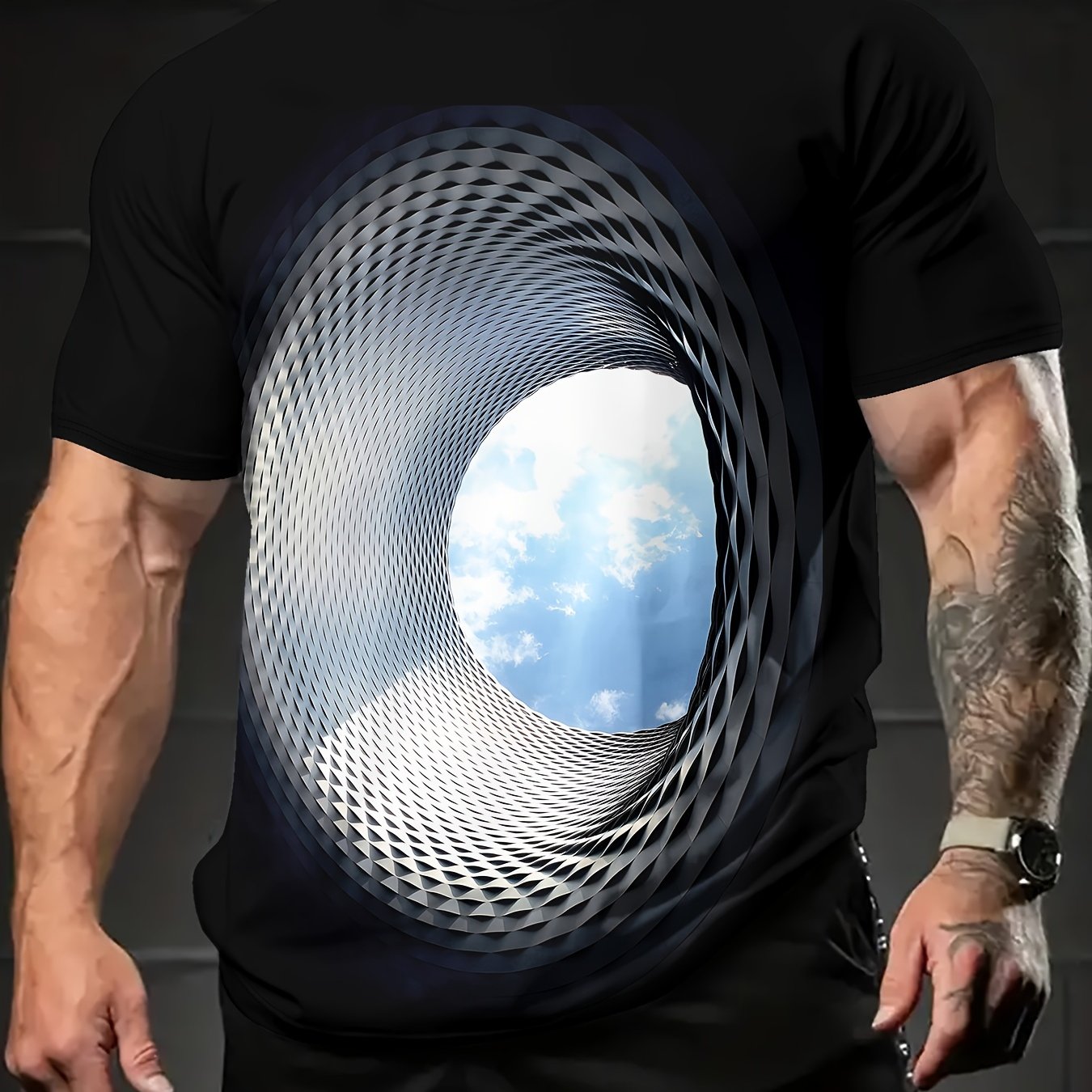 Men'S 3D Galaxy Print T-Shirt, Casual Short Sleeve Crew Neck Tops,