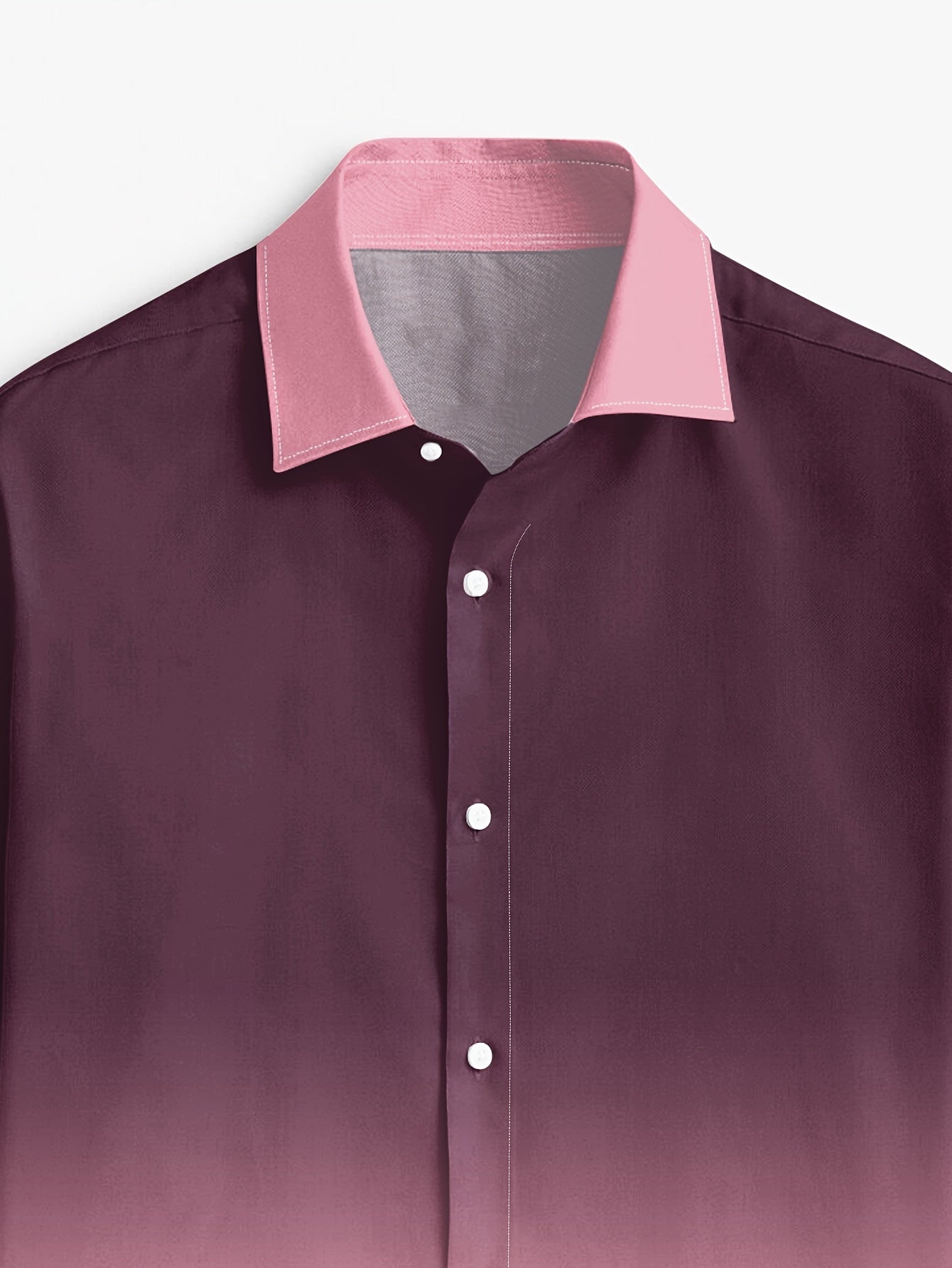 Men's Stylish Gradient Print Dress Shirt - Breathable Polyester,