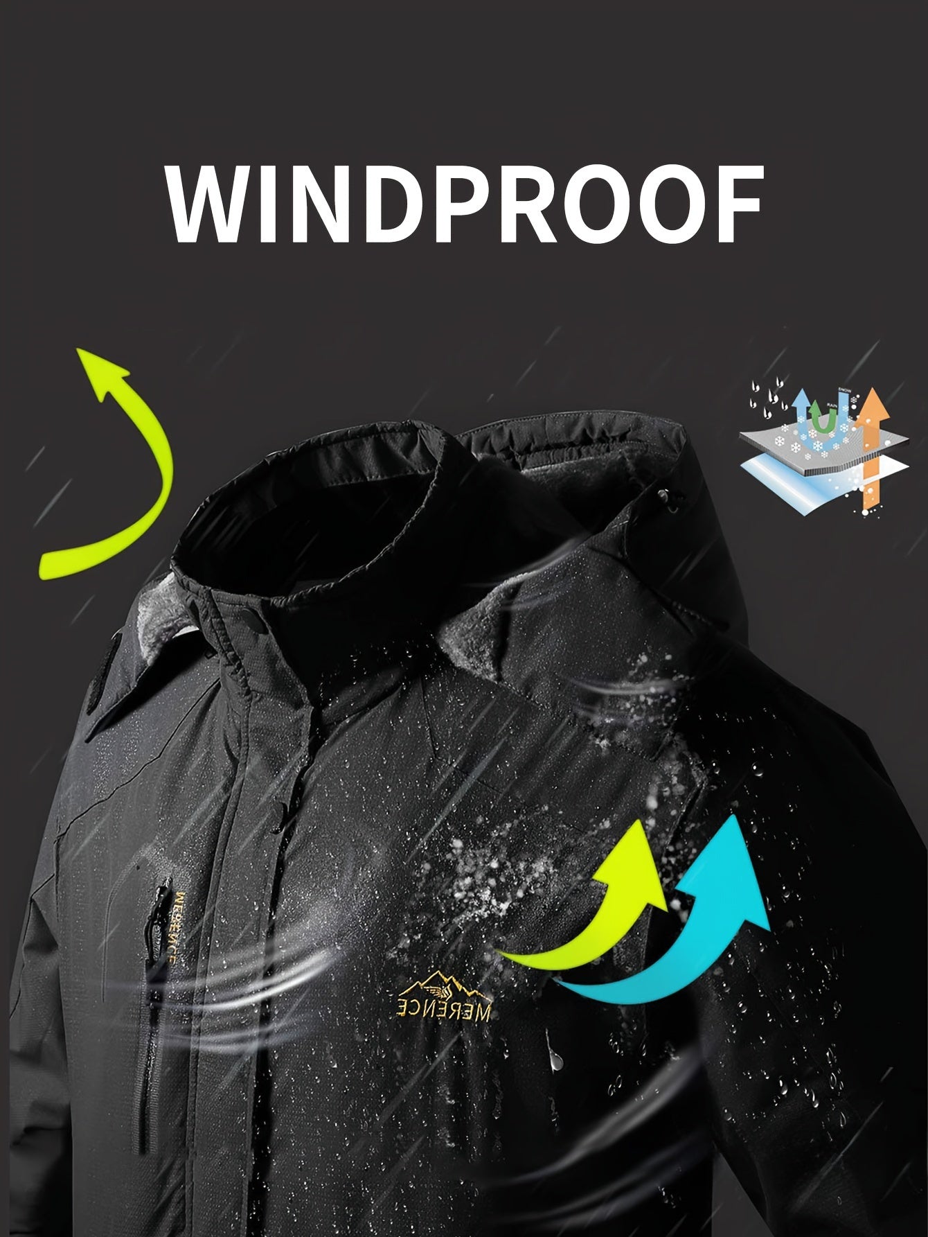 Men's Windproof Mountain Ski Jacket