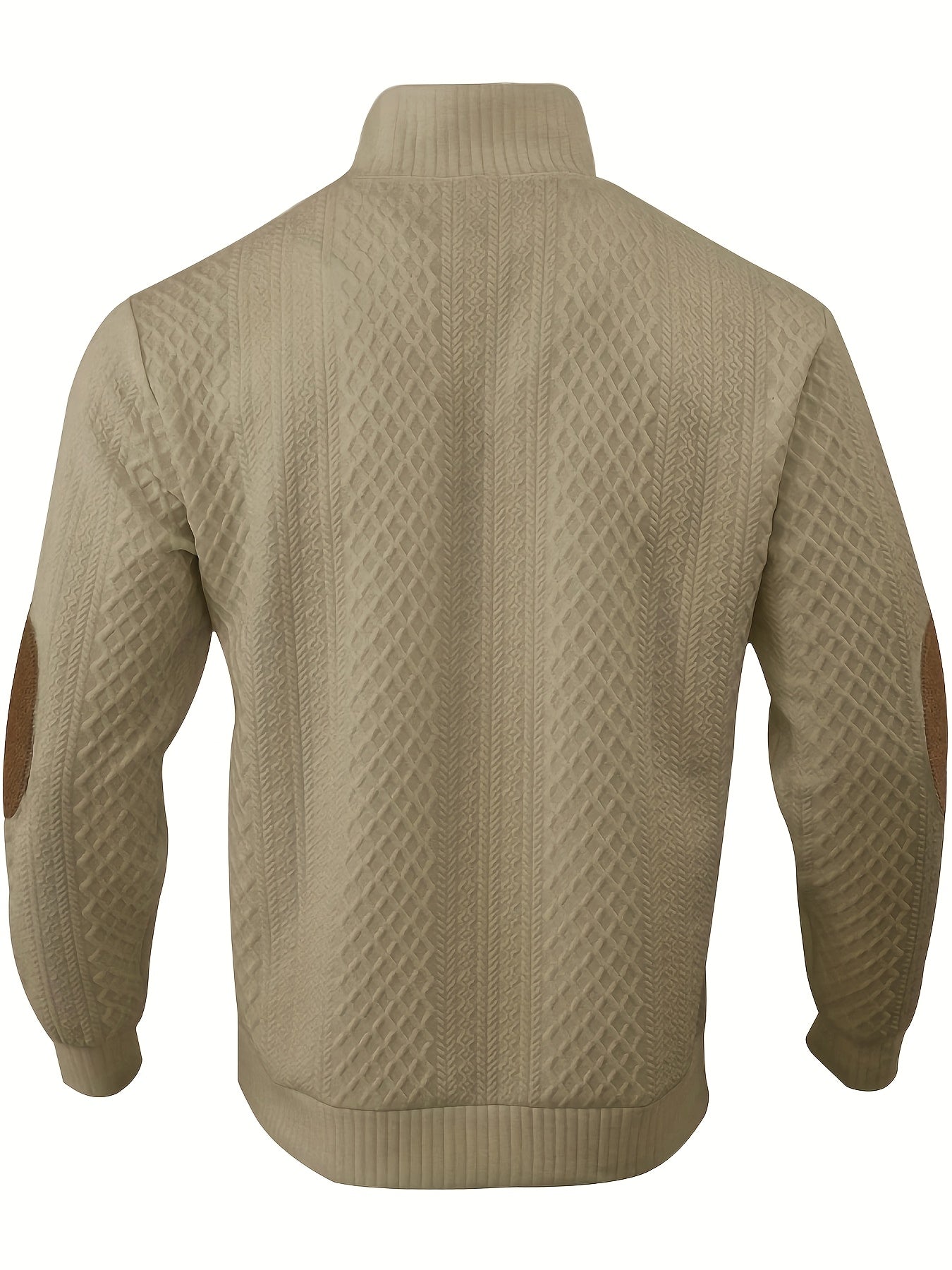 Men'S Casual Knit Sweatshirt with Geometric Pattern, Polyeste