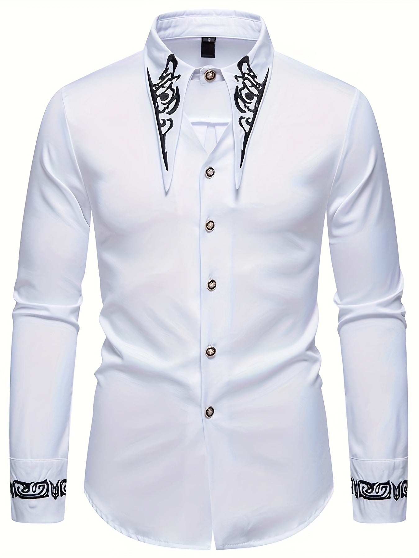 Men'S Casual Fashion Embroidered Shirt, African Style Color