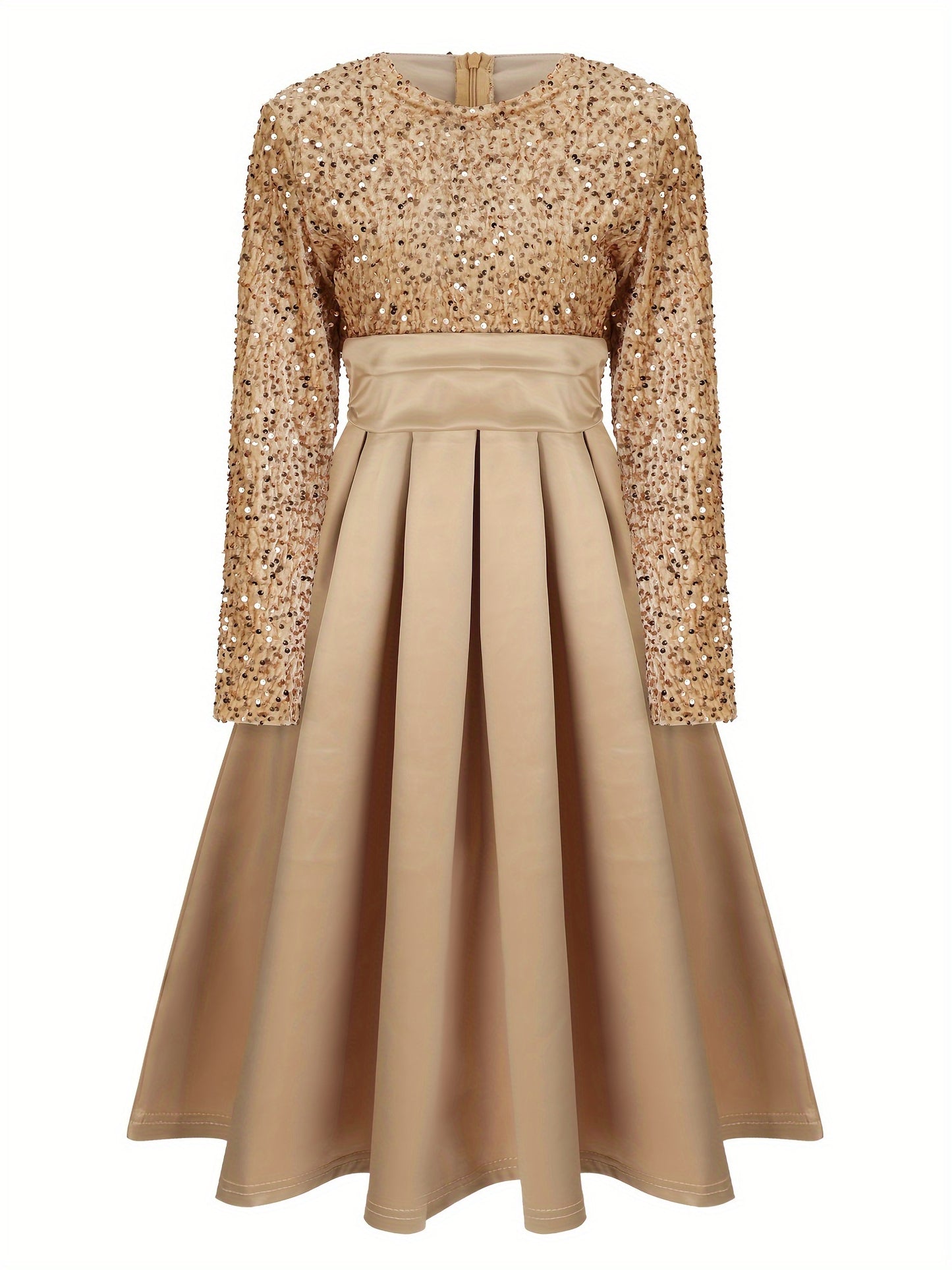Elegant Satin Midi Dress for Women, Velvet