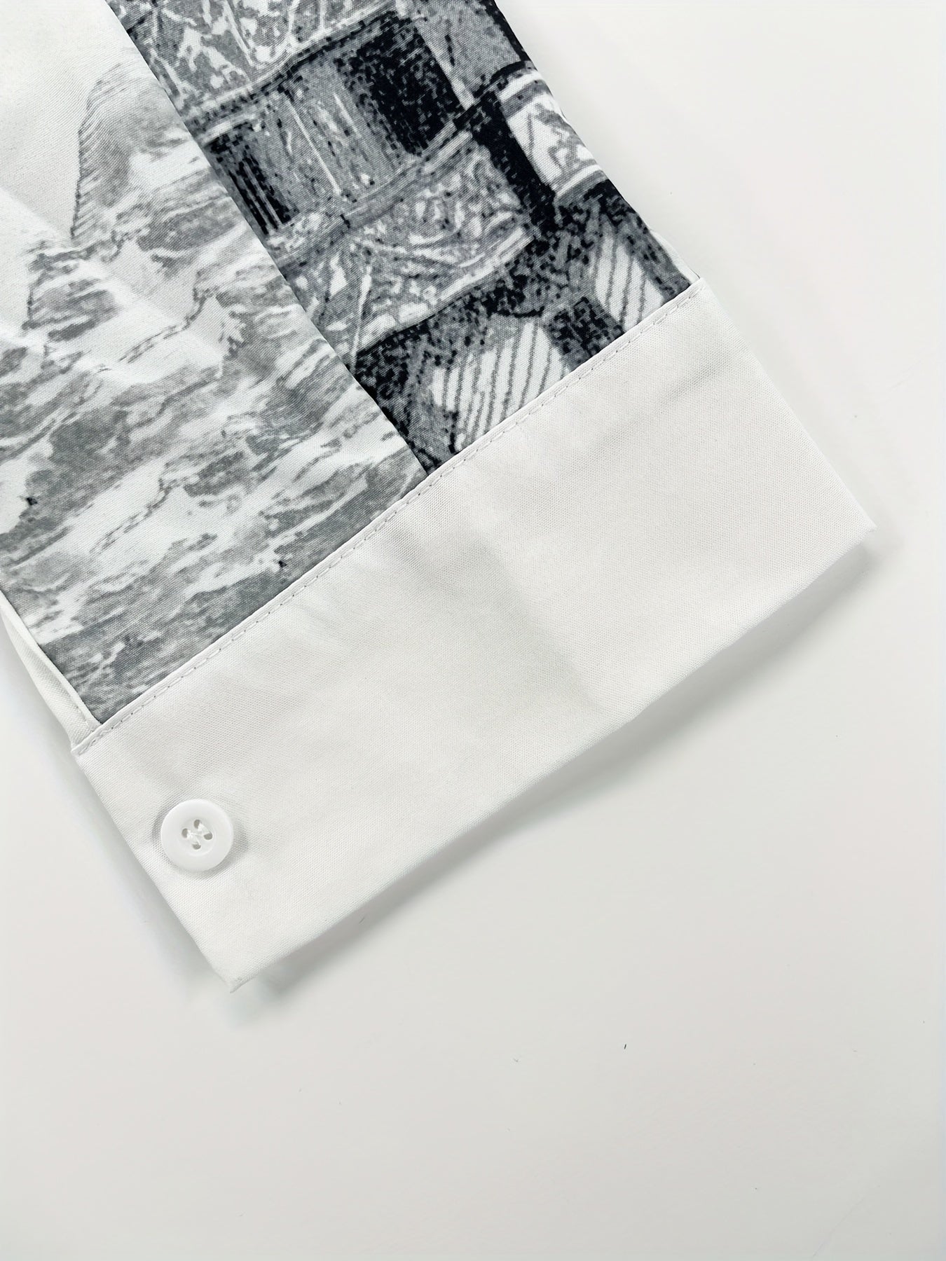 Men'S Casual Nautical Cruise Print Shirt, 100% Polyester, Loose Fit,