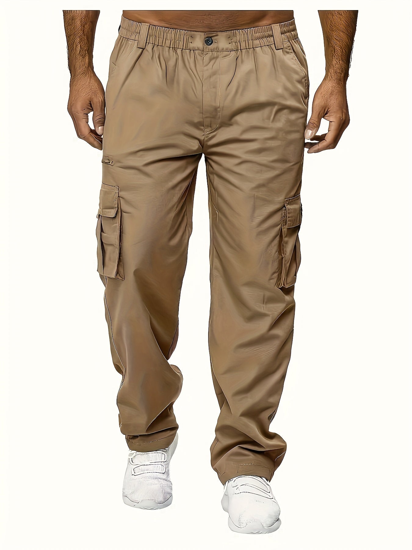 3pcs Men's Multi-Pocket Cargo Pants - Comfortable Polyester,