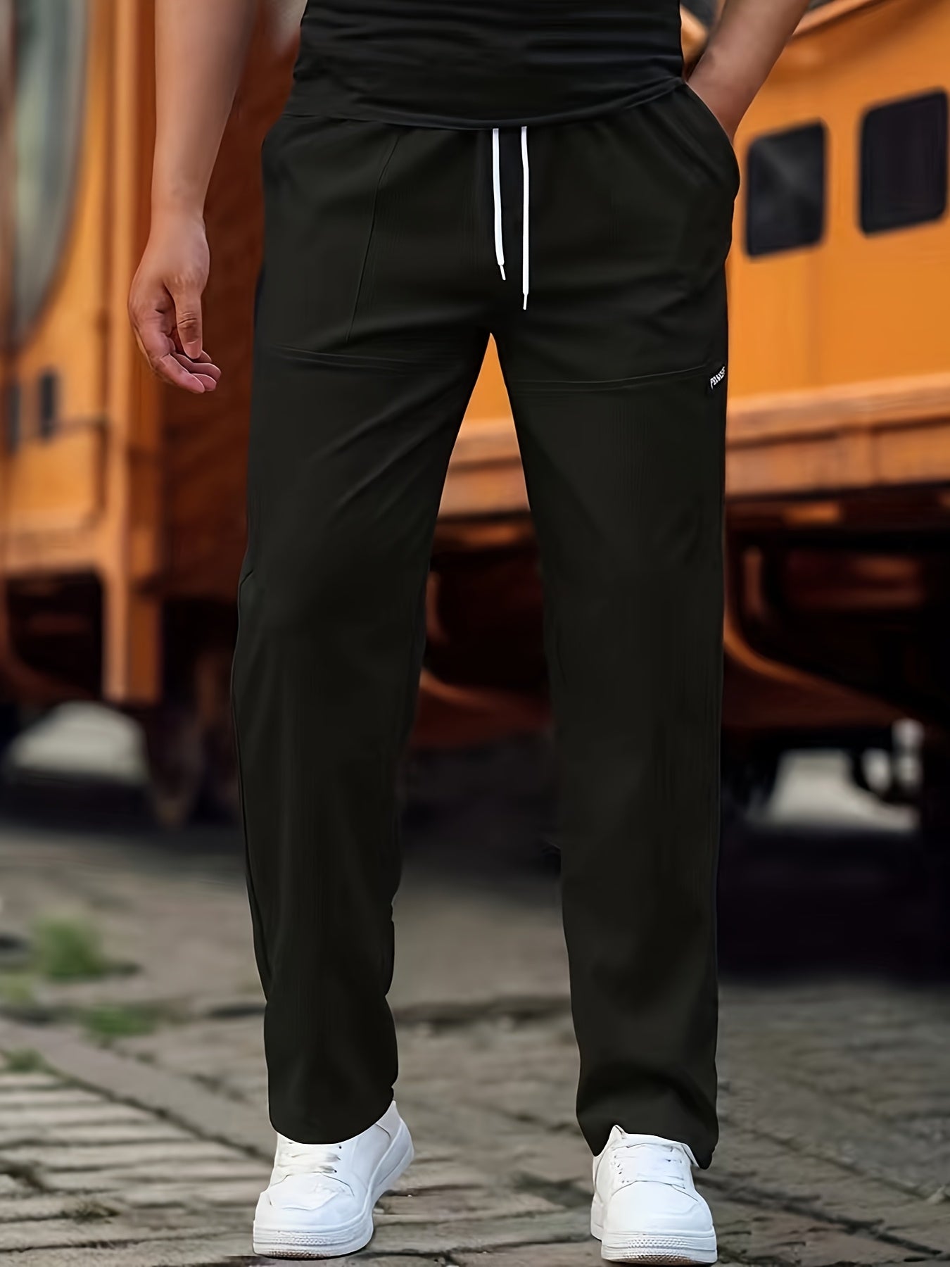 5pcs Men's Casual Straight Leg Pants, Solid Color, Regular Fit for Golf & Running, Spring/Summer Lightweight Work Trousers
