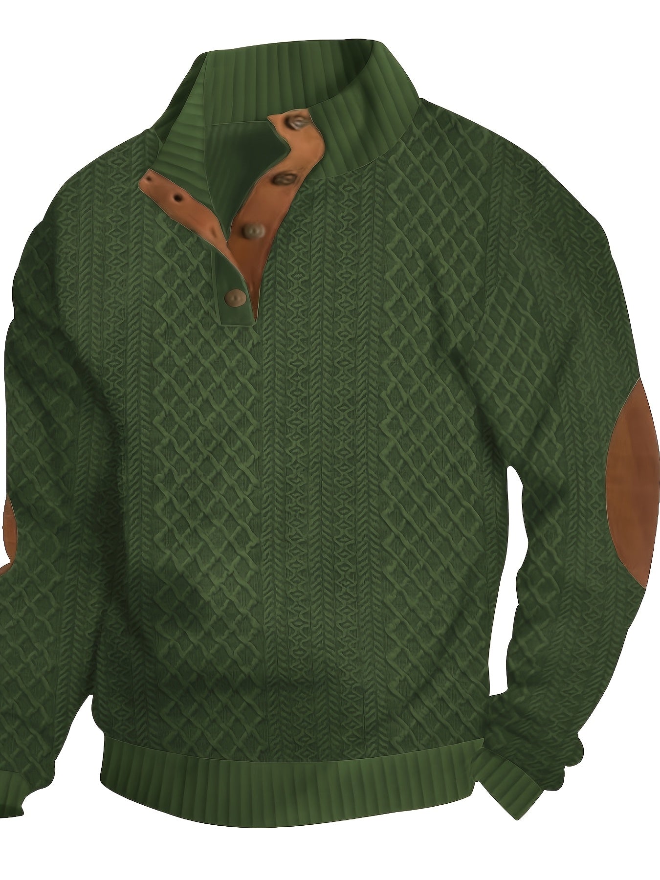 Men'S Casual Knit Sweatshirt with Geometric Pattern, Polyeste