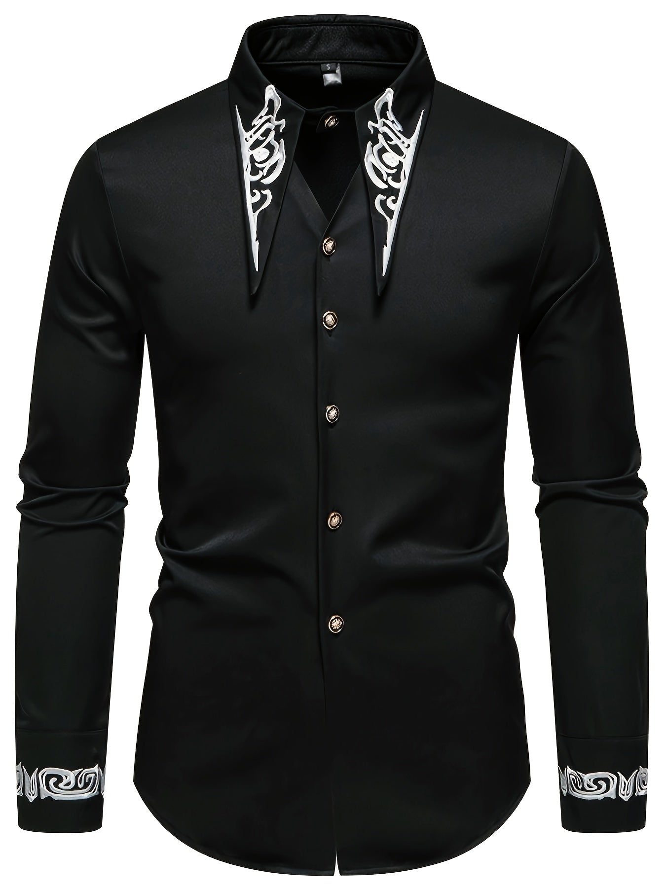 Men'S Casual Fashion Embroidered Shirt, African Style Color