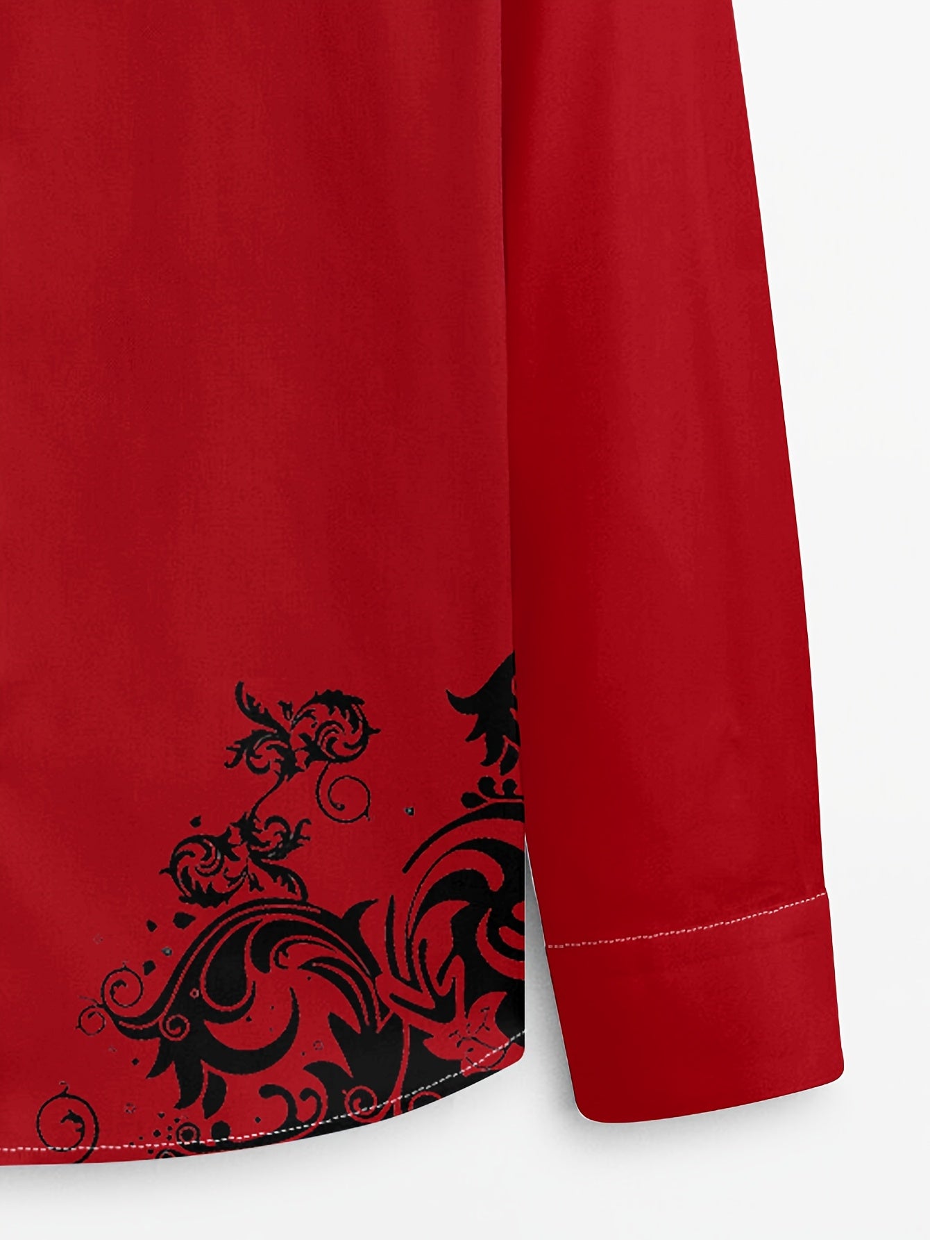 Men'S Fashion Print Shirt, Casual Polyester 100% Long Sleeve Button- Collared Shirt,Season