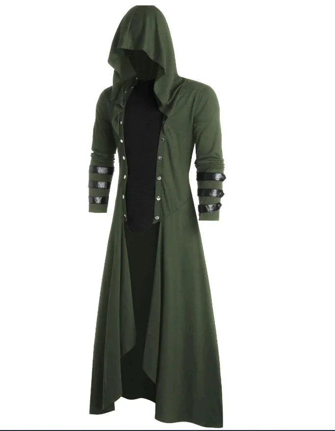 2024 New Men's Retro Steam Punk Gothic Windbreaker Coat