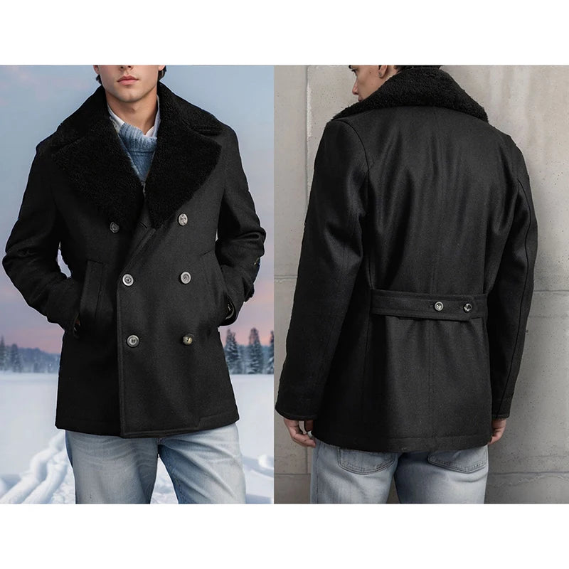 Stylish Men s Wool Pea Coat
