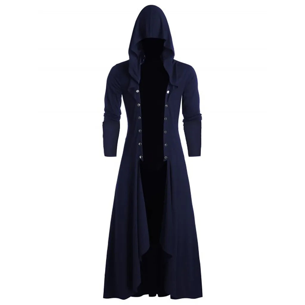 2024 New Men's Retro Steam Punk Gothic Windbreaker Coat