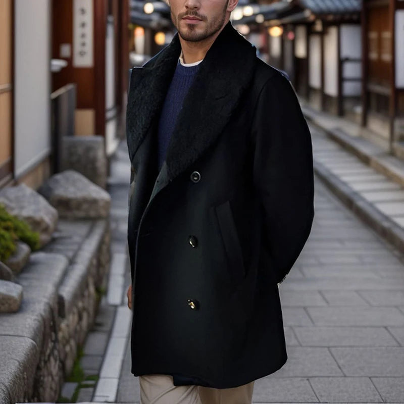 Stylish Men s Wool Pea Coat