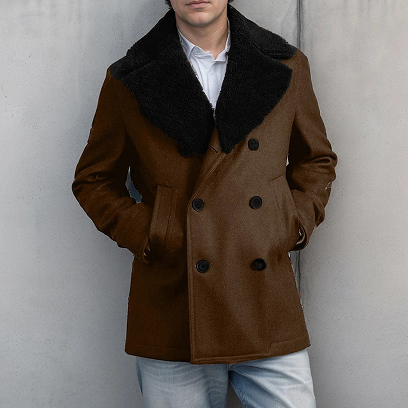 Stylish Men s Wool Pea Coat
