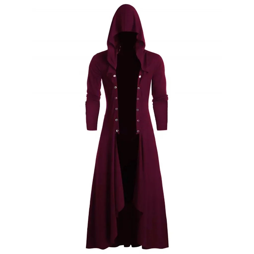 2024 New Men's Retro Steam Punk Gothic Windbreaker Coat
