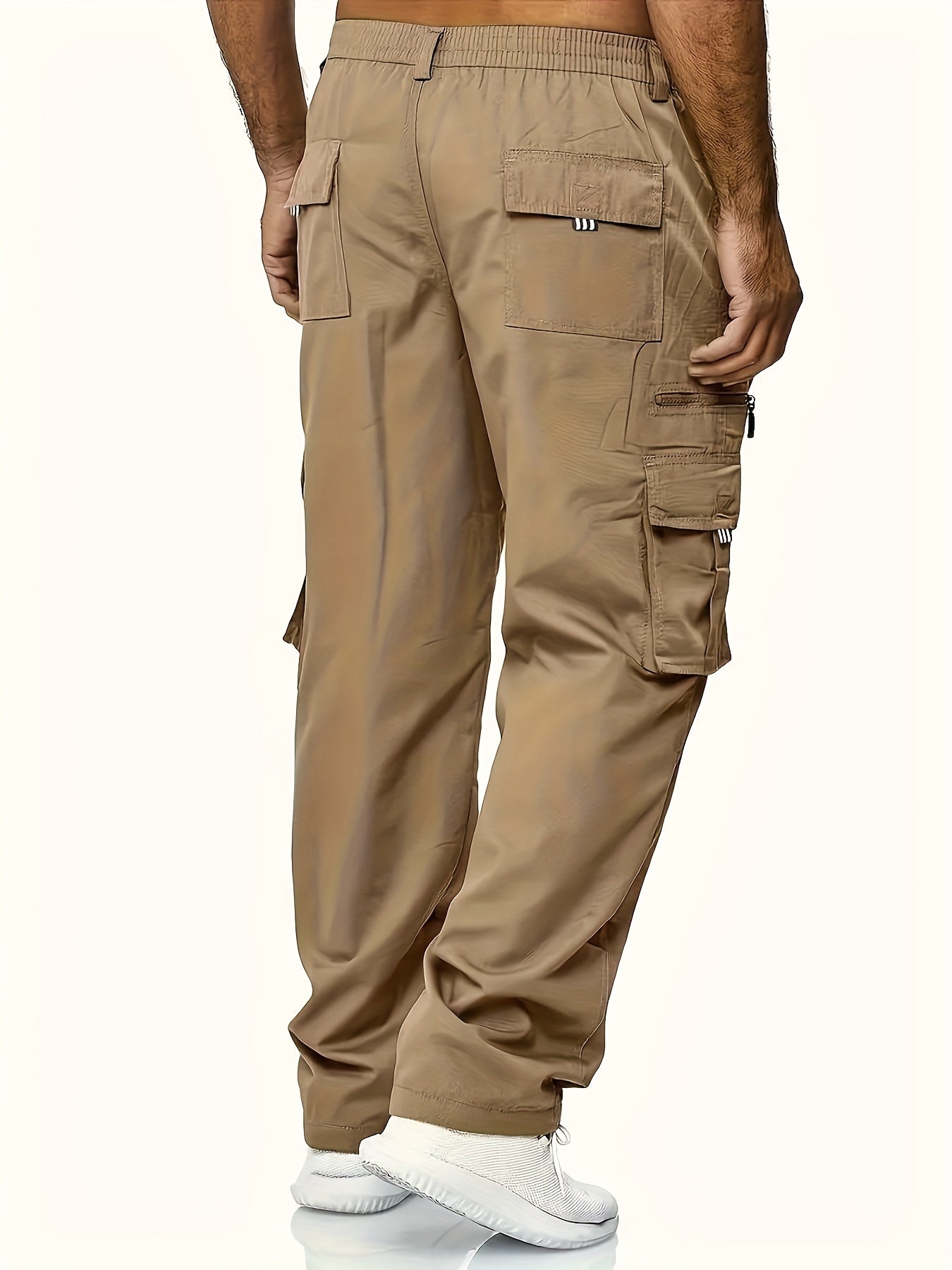 3pcs Men's Multi-Pocket Cargo Pants - Comfortable Polyester,