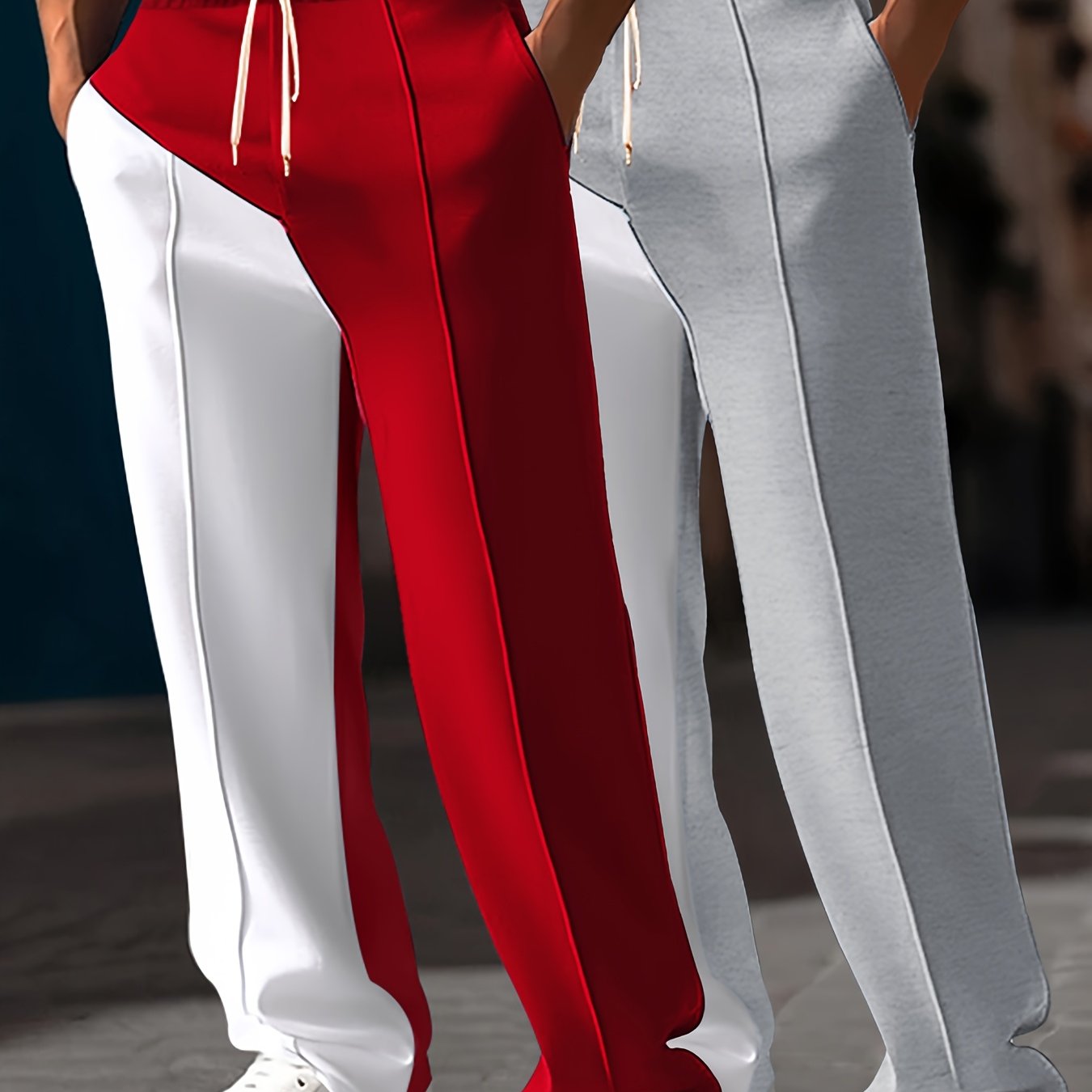 with Slight Stretch, Loose Fit Drawstring Pants for Daily & Weekend Wear, Four Seasons Appropriate