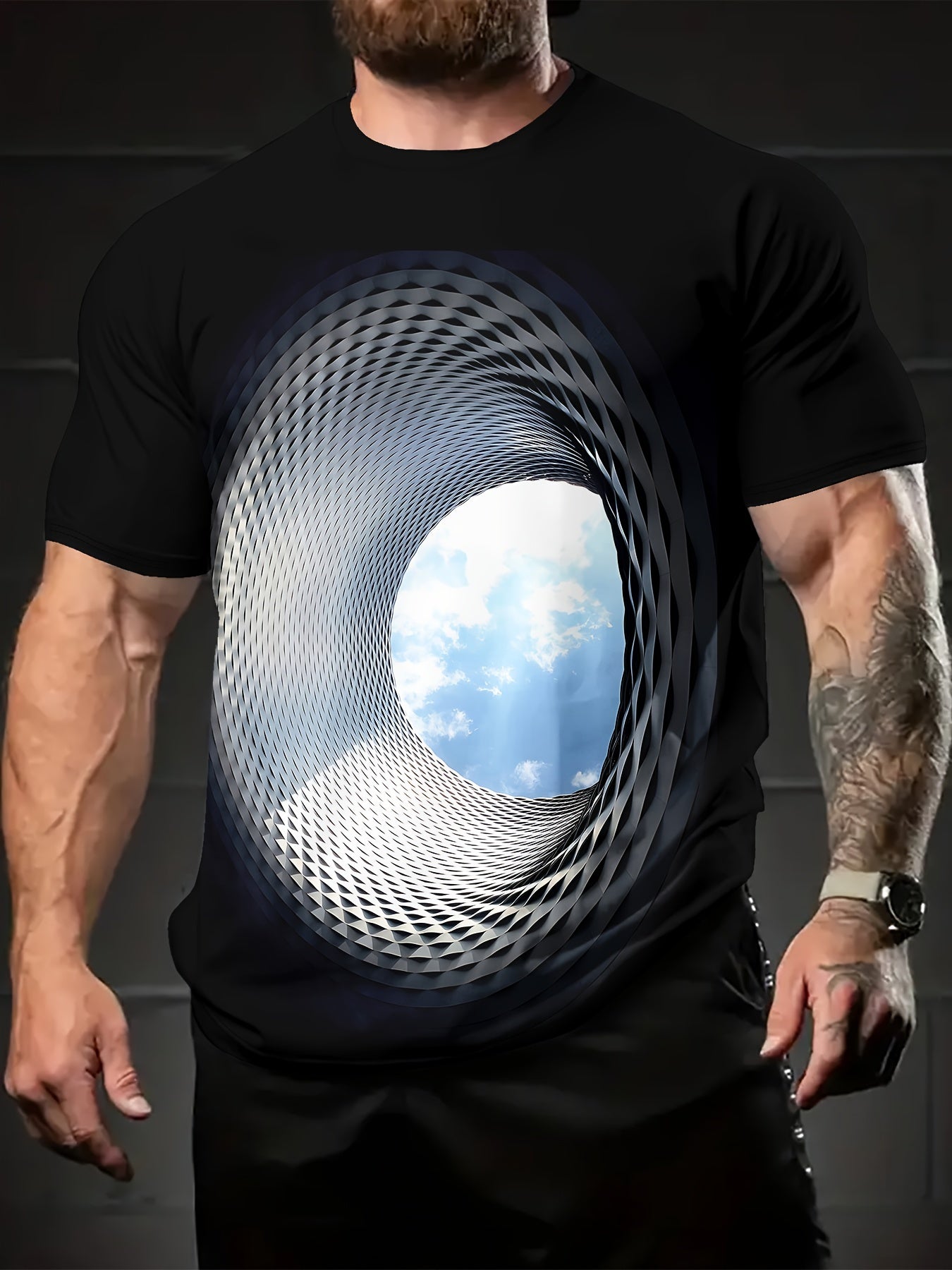 Men'S 3D Galaxy Print T-Shirt, Casual Short Sleeve Crew Neck Tops,