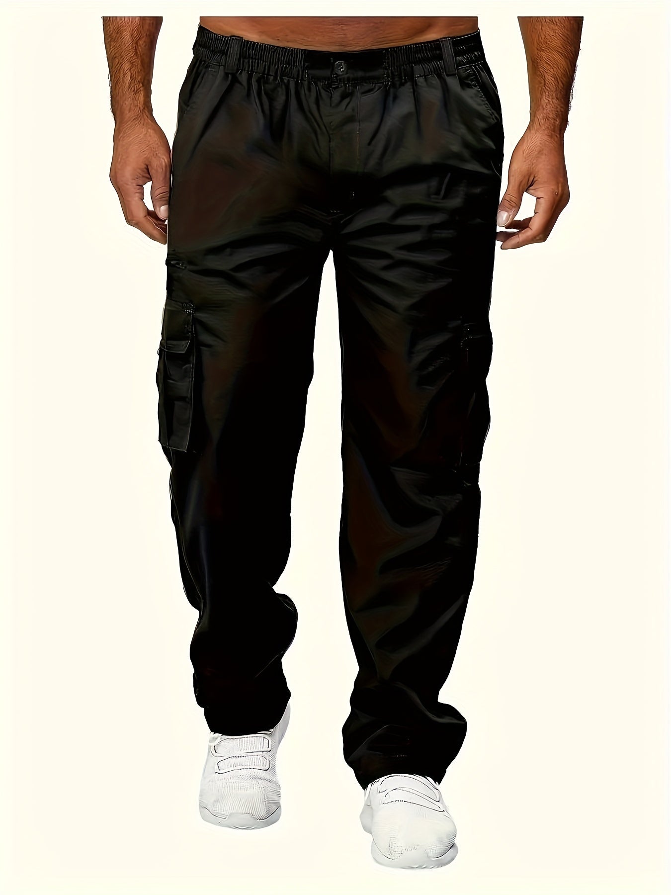 3pcs Men's Multi-Pocket Cargo Pants - Comfortable Polyester,