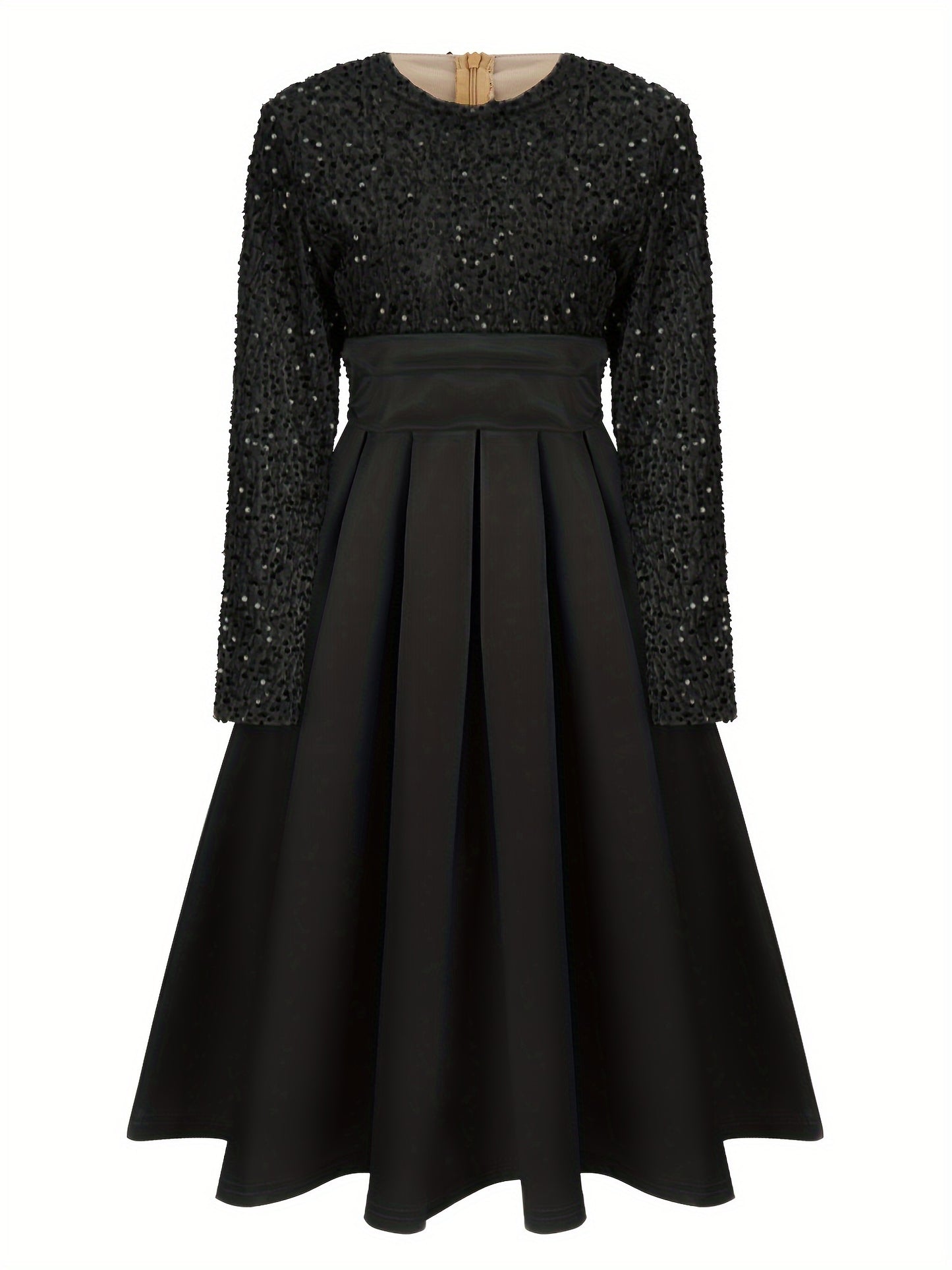 Elegant Satin Midi Dress for Women, Velvet