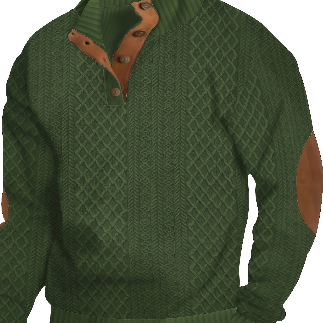 Men'S Casual Knit Sweatshirt with Geometric Pattern, Polyeste