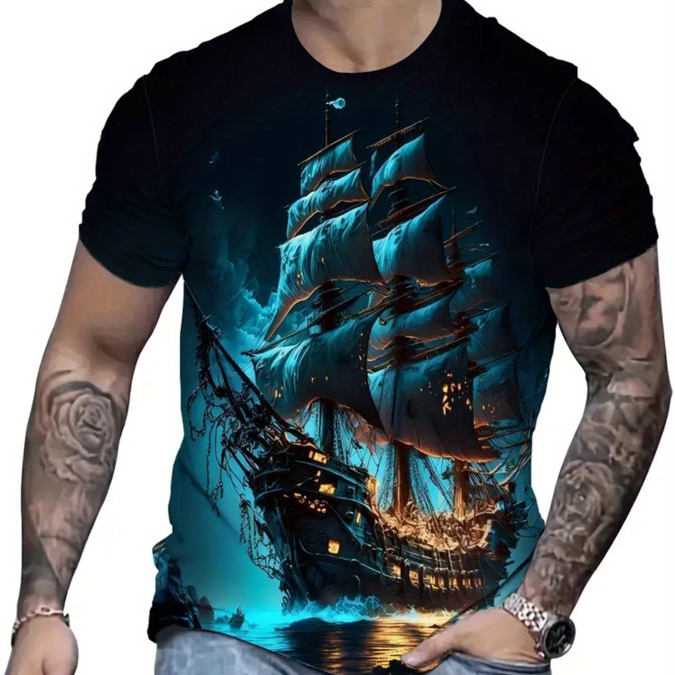 Fashion Print T-shirt Men'S Short Sleeve Tees Casual Summer Tshirt