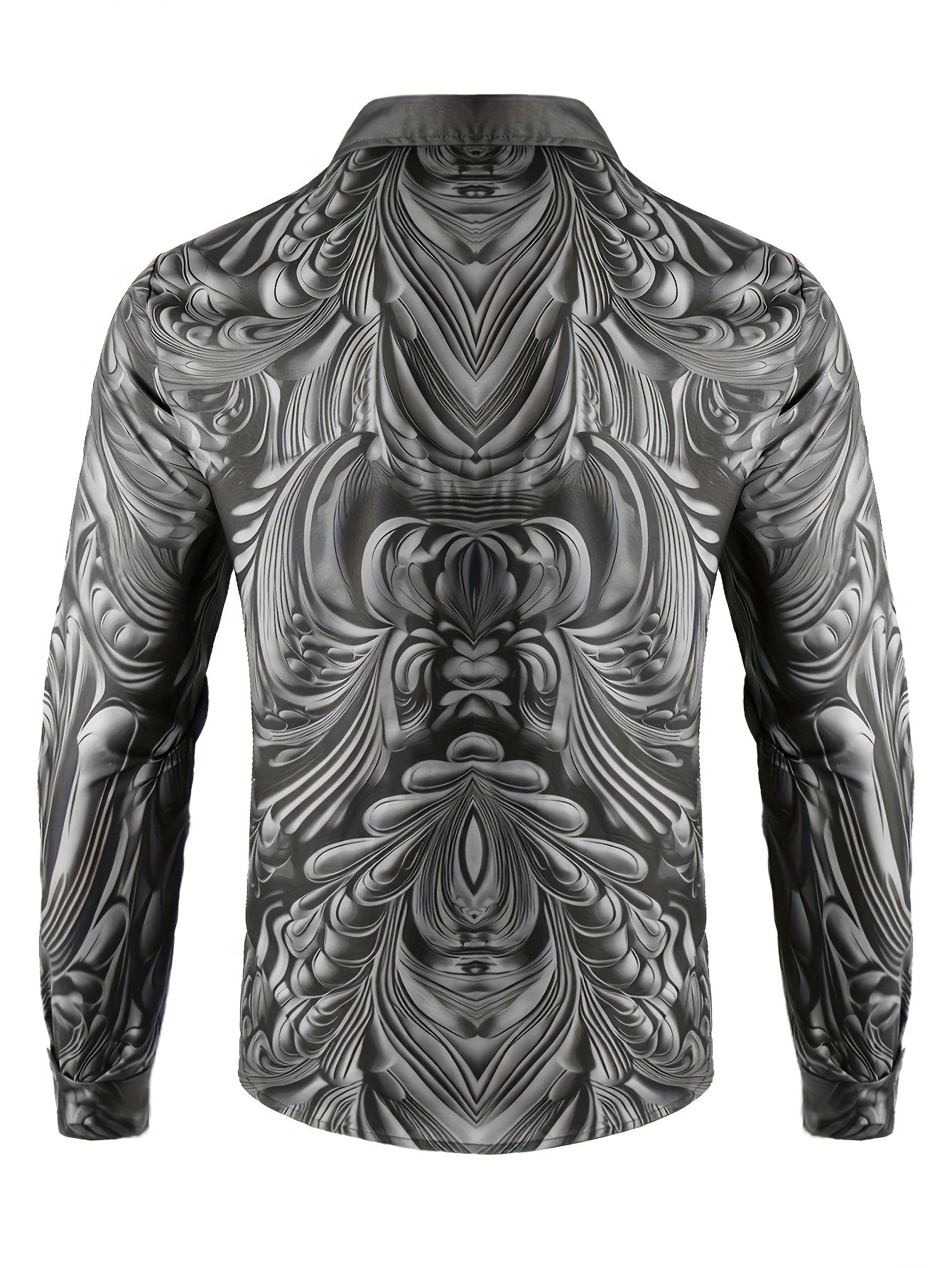 Men's Long Sleeve Button-Up Shirt, Unique Fashion Business Style,