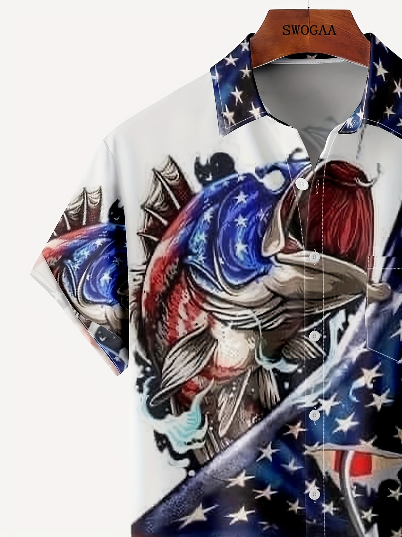 Plus Size Men's Hawaiian Shirts For Beach, Comfy Full Printed