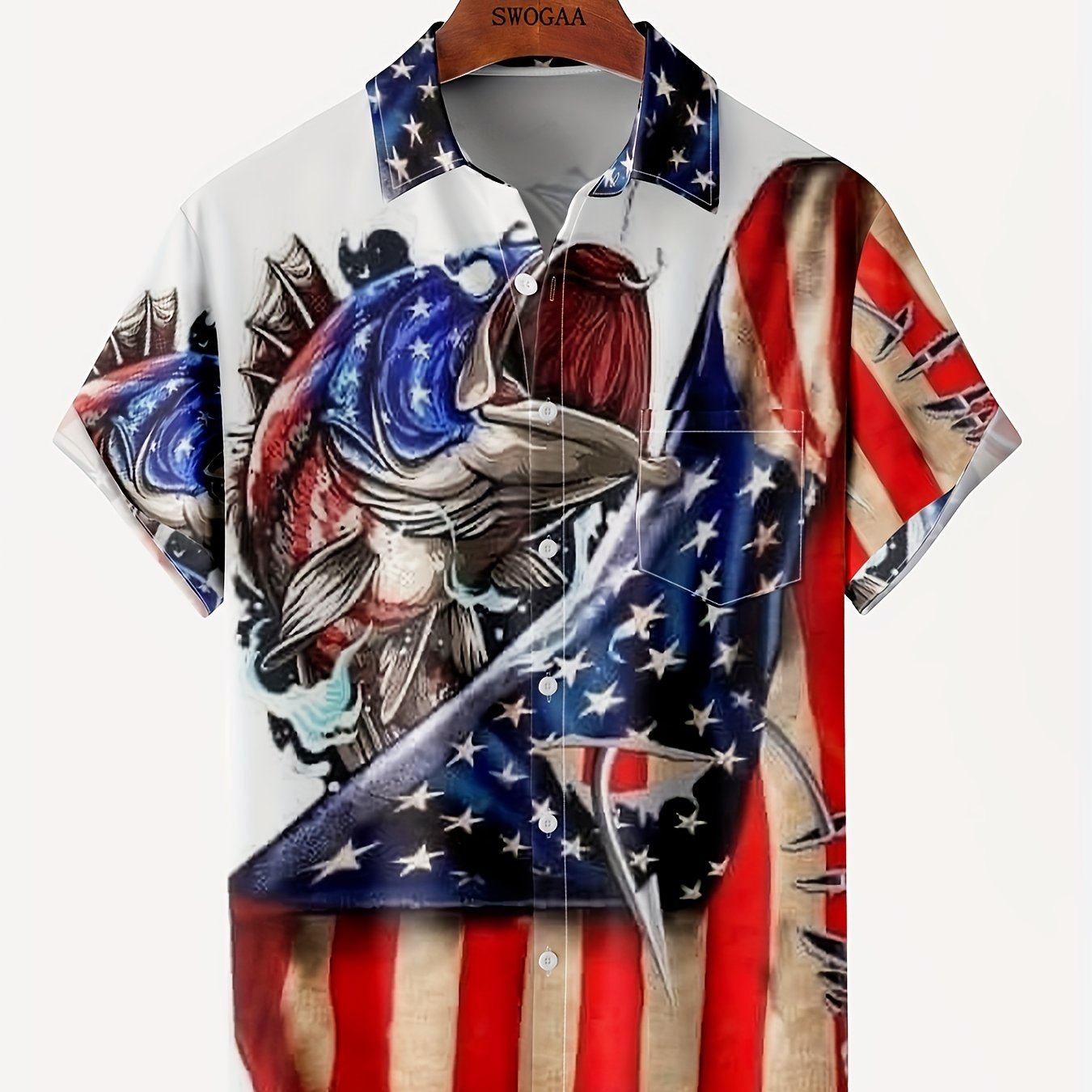 Plus Size Men's Hawaiian Shirts For Beach, Comfy Full Printed