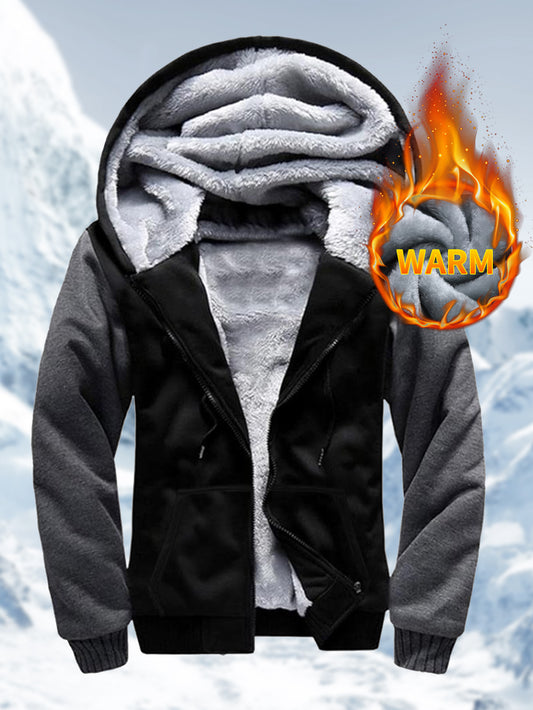 Fleece Full Zip Up Hooded Winter Jacket