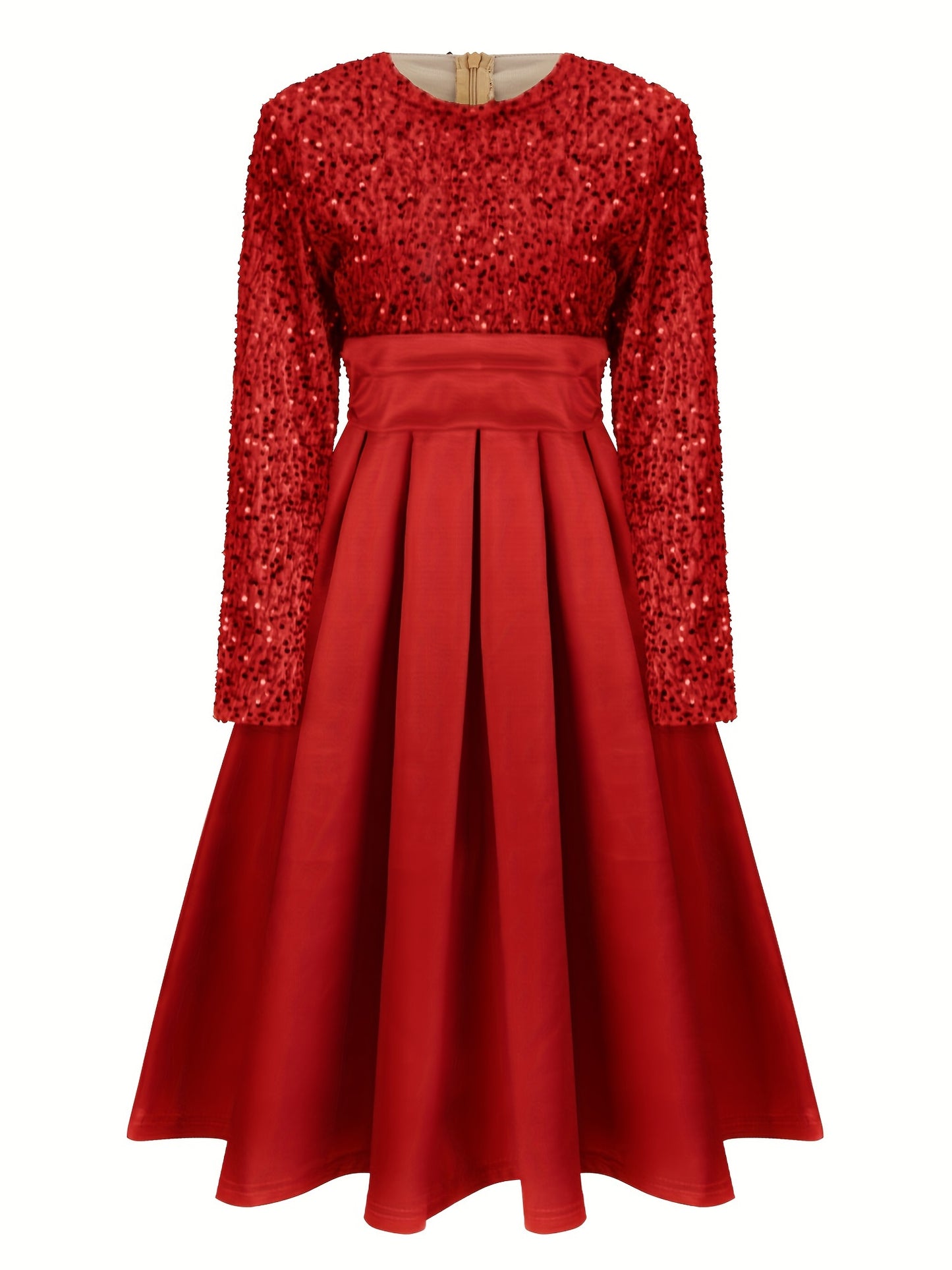 Elegant Satin Midi Dress for Women, Velvet