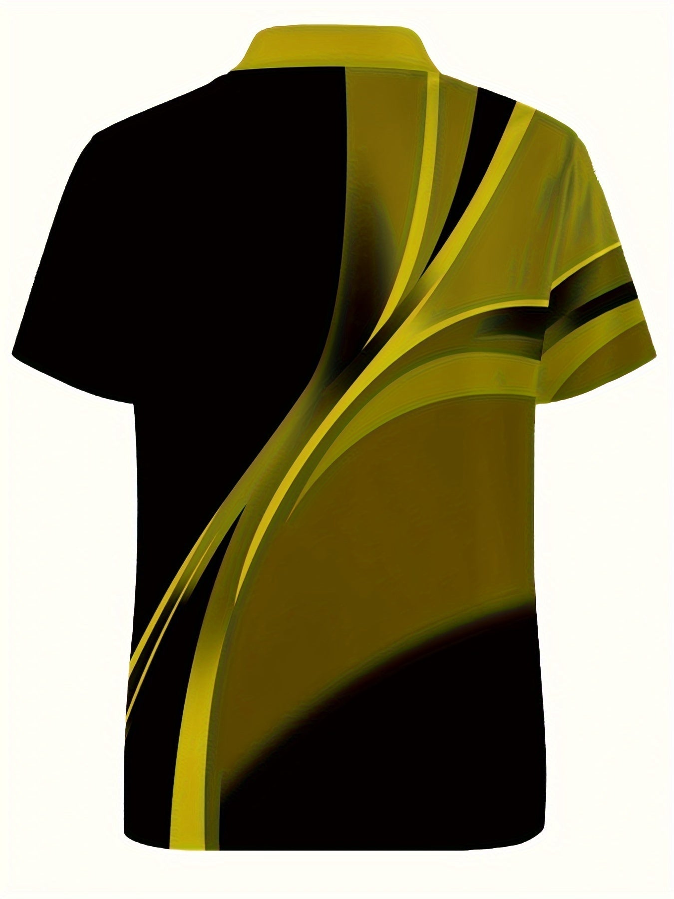 Plus Size Men's 3D Stripes Pattern Graphic Print Golf T-shirt