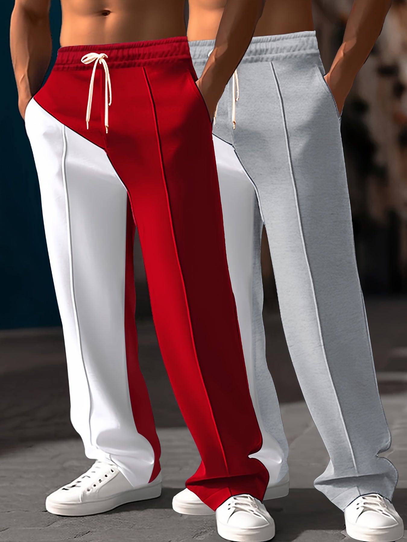 with Slight Stretch, Loose Fit Drawstring Pants for Daily & Weekend Wear, Four Seasons Appropriate
