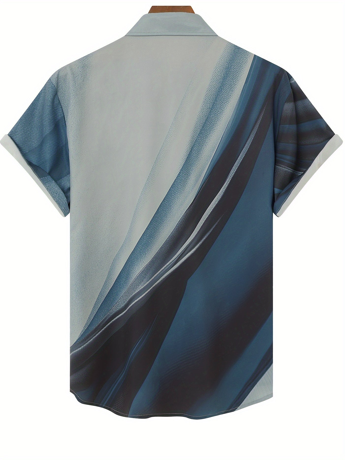 Men'S Casual Short Sleeve Shirt with Lapel Collar, Summer