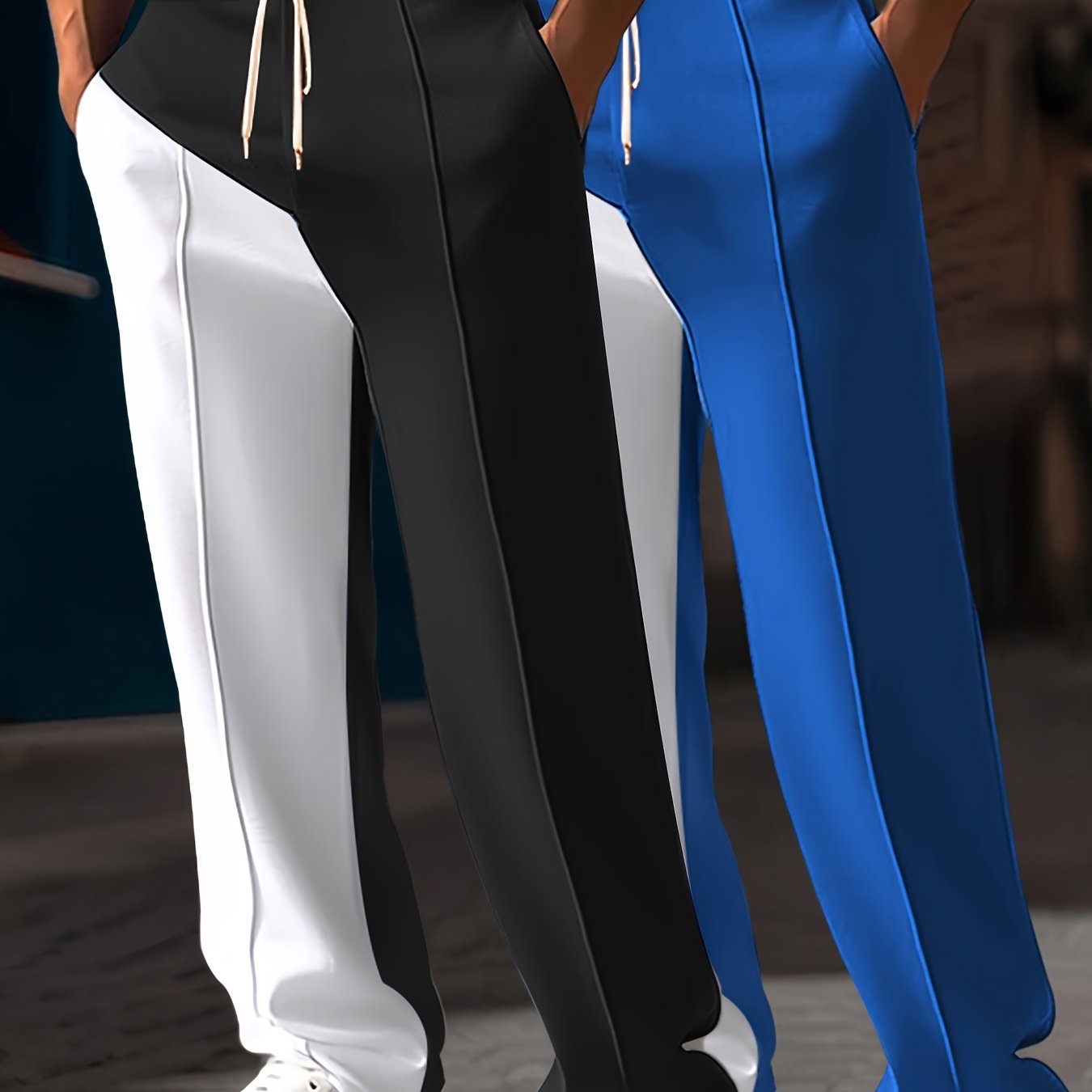 with Slight Stretch, Loose Fit Drawstring Pants for Daily & Weekend Wear, Four Seasons Appropriate