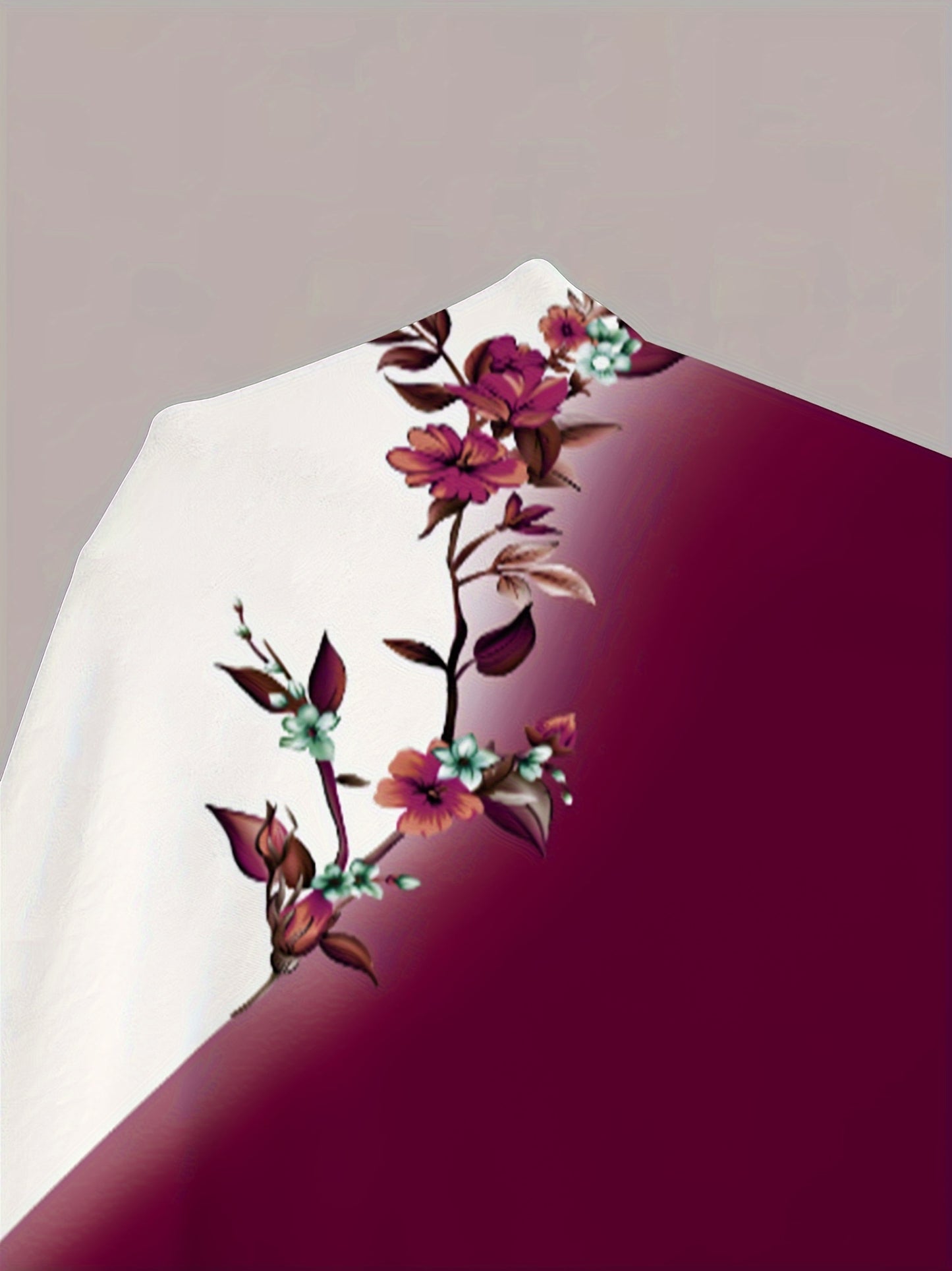 Floral Print Color Block Dress, Elegant Crew Neck Short Sleeve