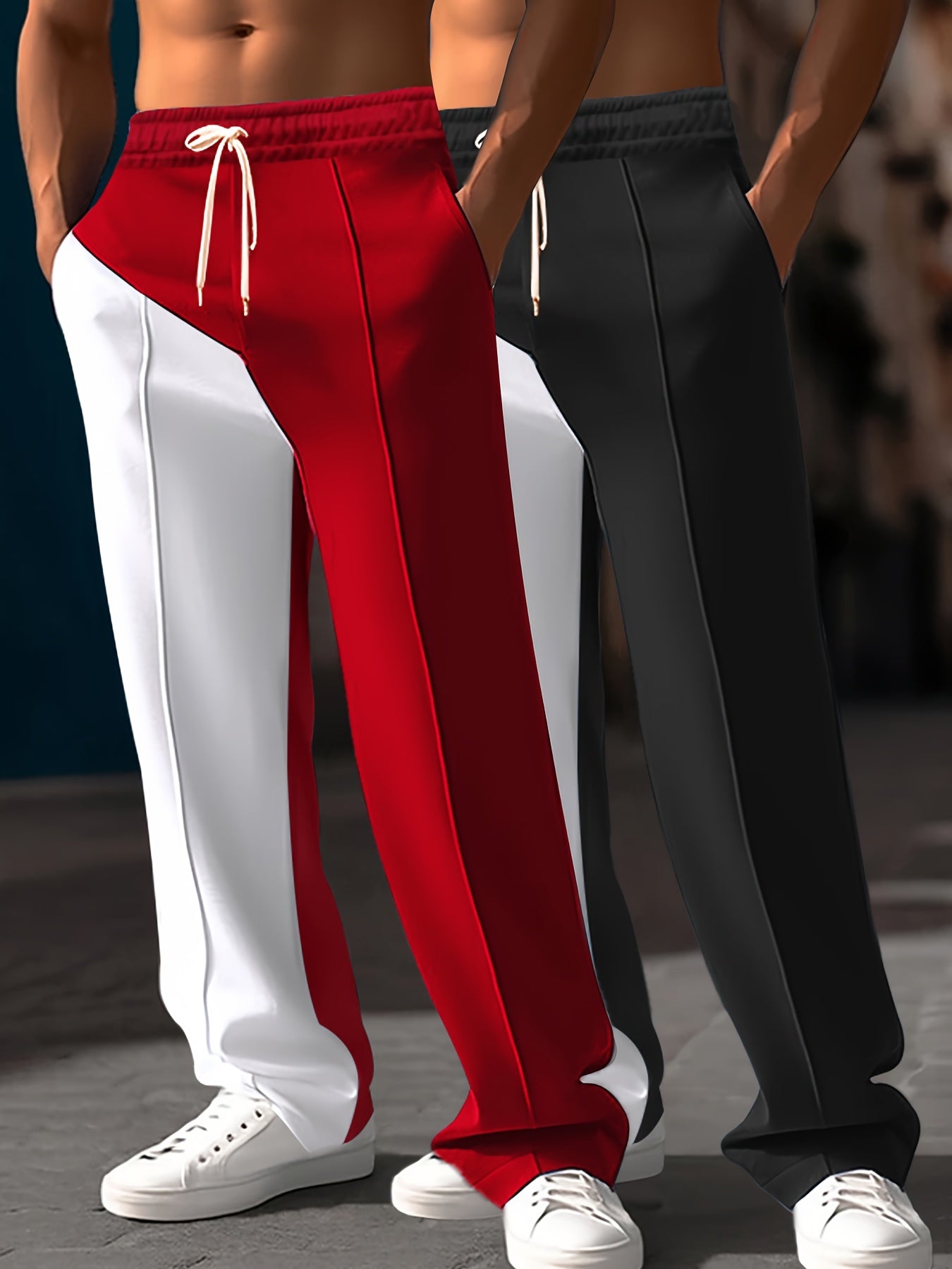 with Slight Stretch, Loose Fit Drawstring Pants for Daily & Weekend Wear, Four Seasons Appropriate