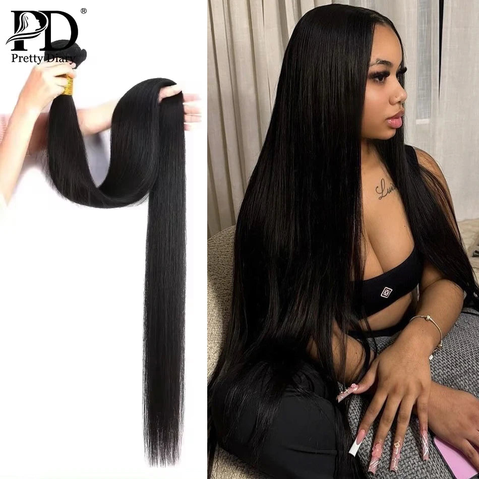 30 40 Inch Bone Straight Human Hair Weave Bundle