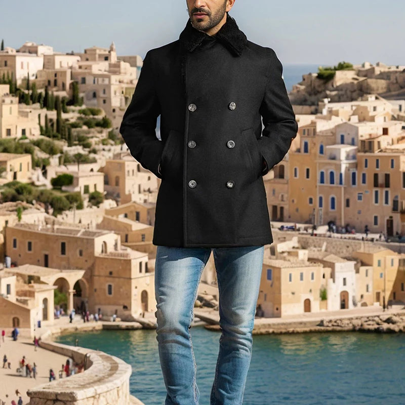Stylish Men s Wool Pea Coat
