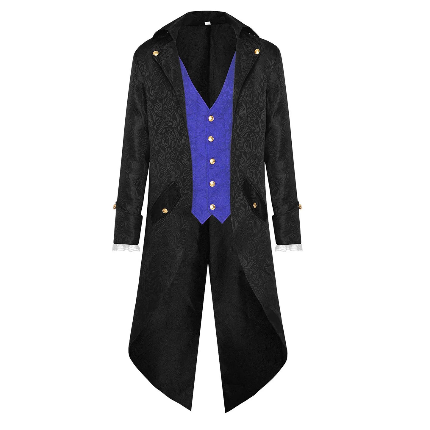 Men Vintage Tailcoat Jacket Medieval Long Steampunk Formal Gothic Victorian