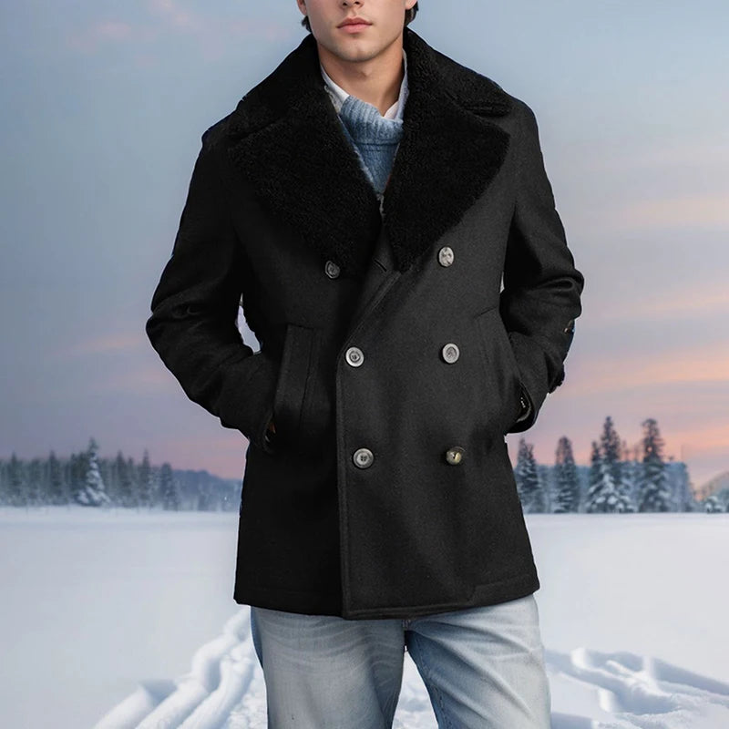 Stylish Men s Wool Pea Coat