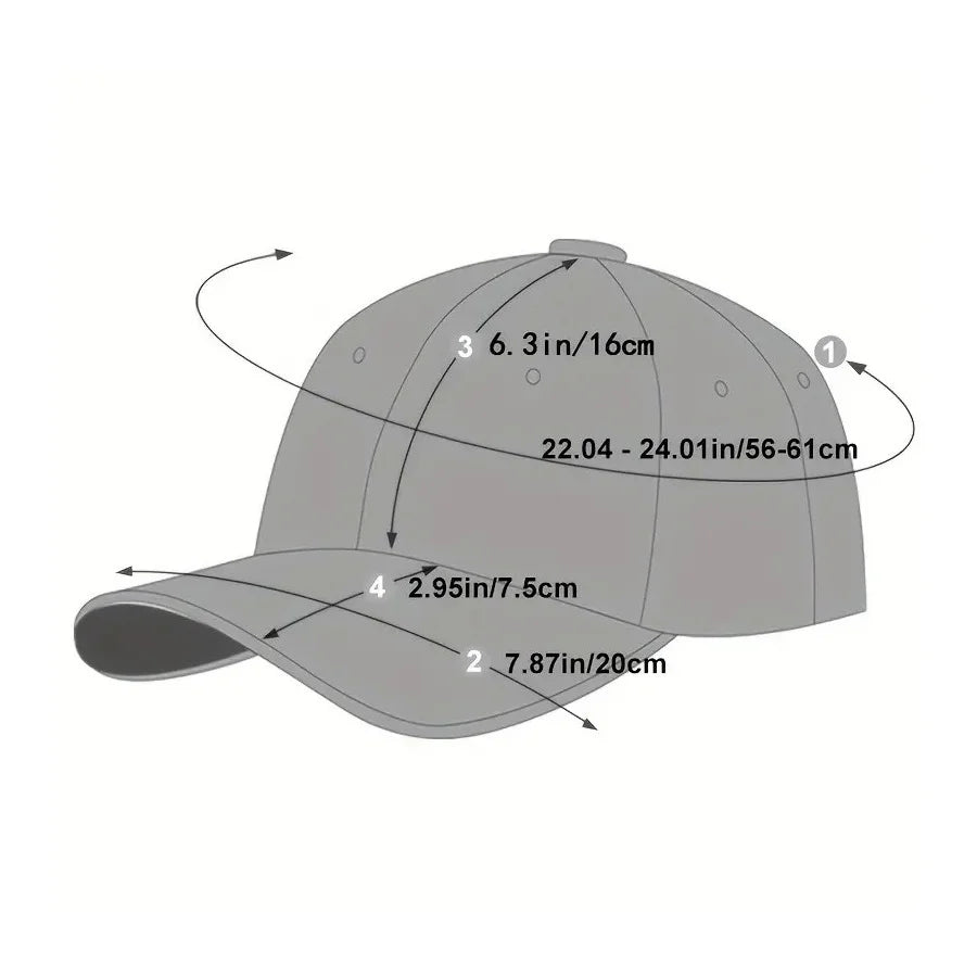 6 pcs outdoor baseball hats, men and women