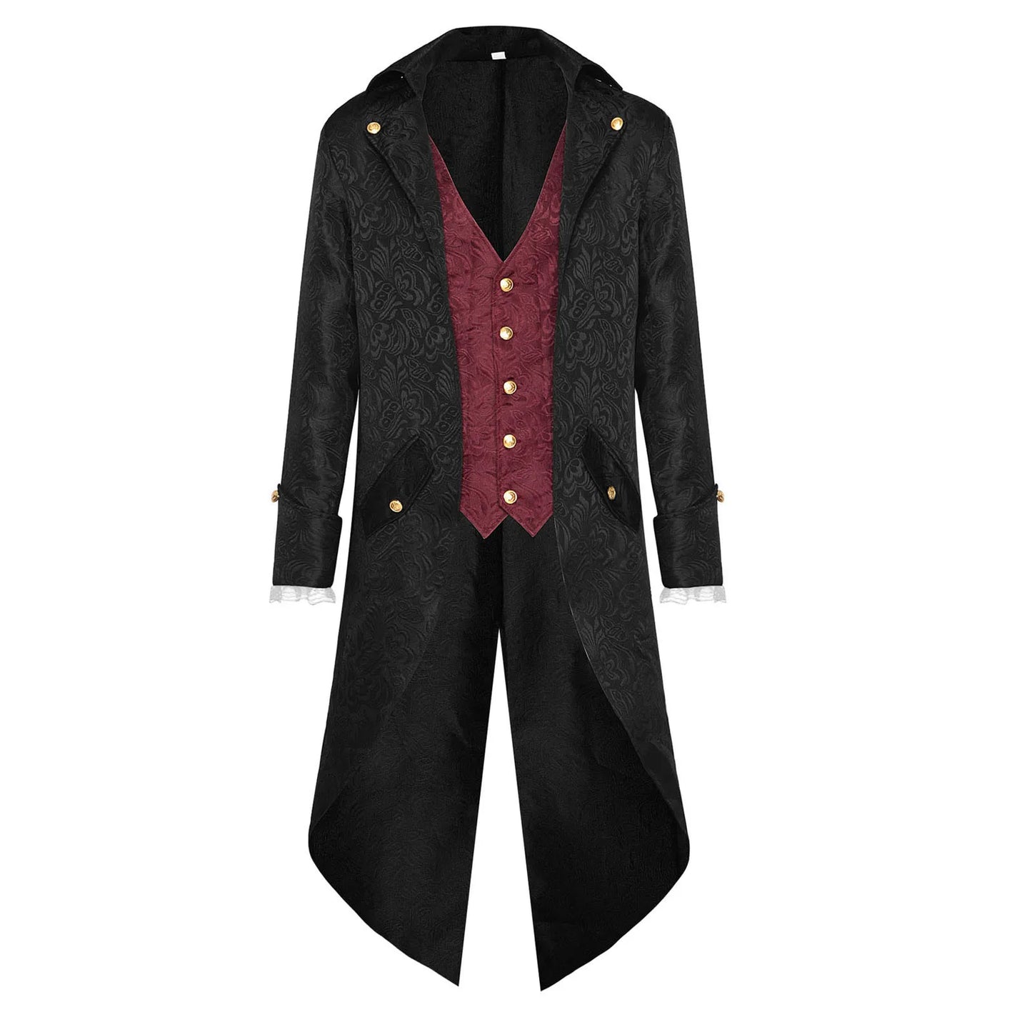 Men Vintage Tailcoat Jacket Medieval Long Steampunk Formal Gothic Victorian