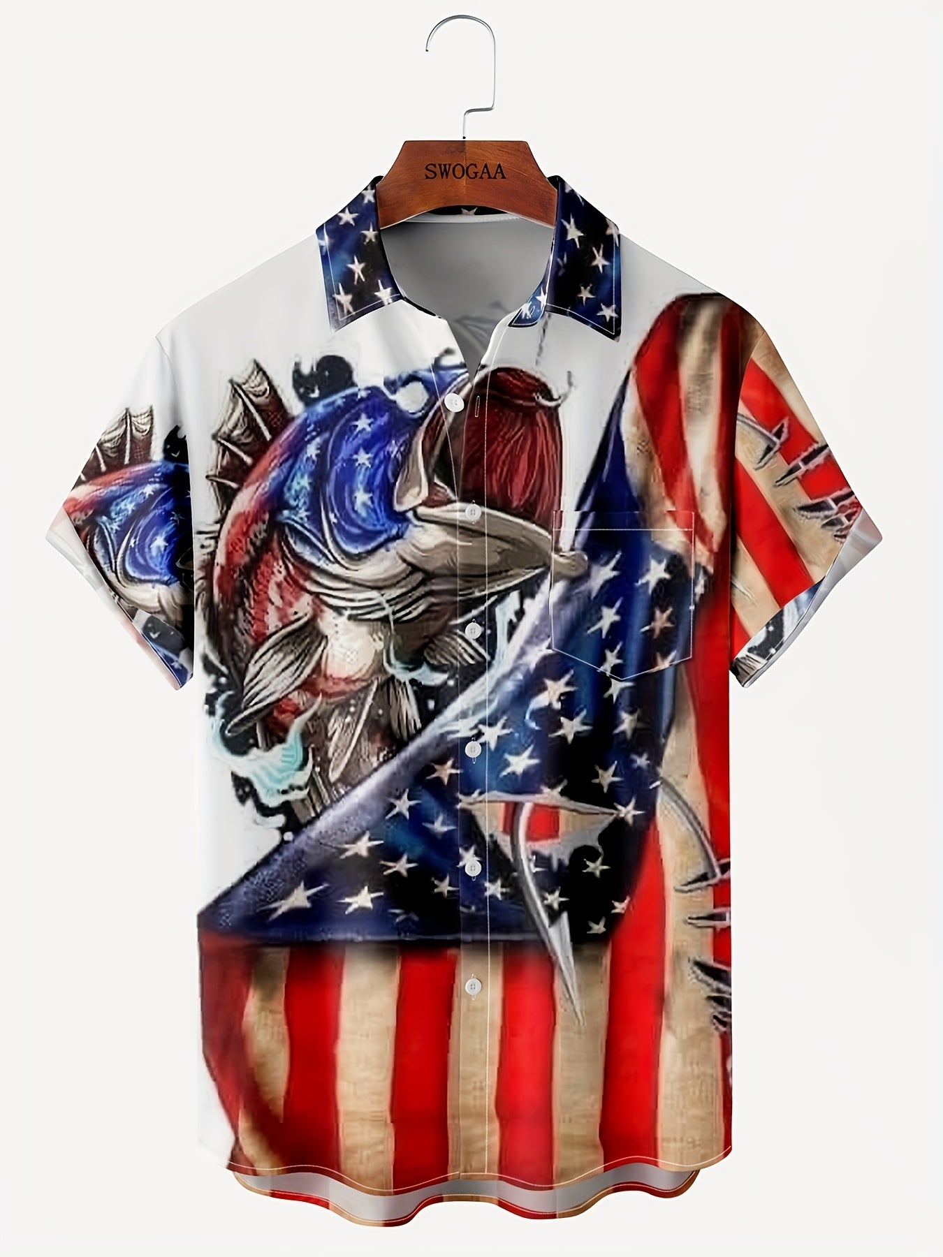Plus Size Men's Hawaiian Shirts For Beach, Comfy Full Printed