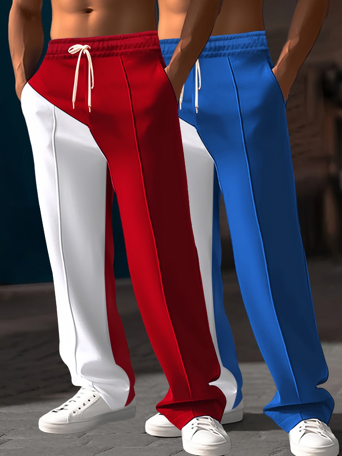 with Slight Stretch, Loose Fit Drawstring Pants for Daily & Weekend Wear, Four Seasons Appropriate