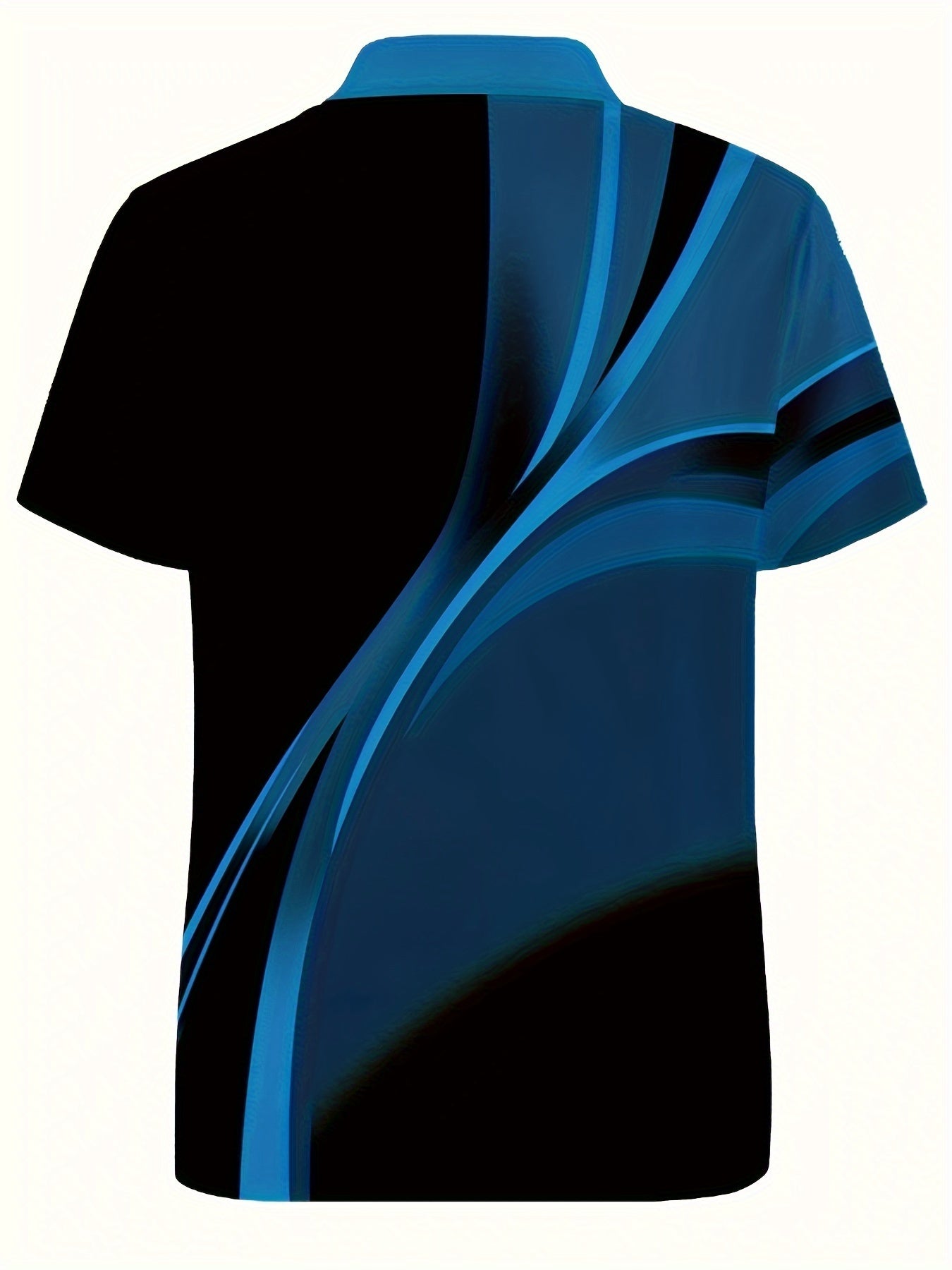 Plus Size Men's 3D Stripes Pattern Graphic Print Golf T-shirt