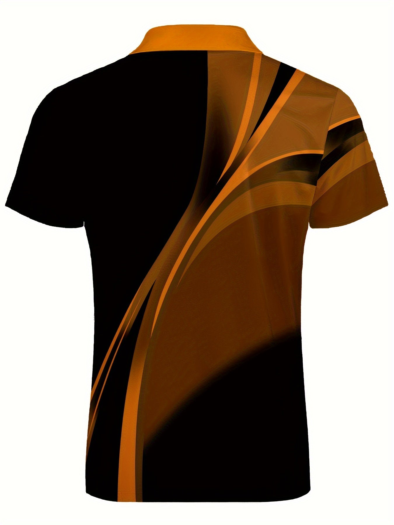Plus Size Men's 3D Stripes Pattern Graphic Print Golf T-shirt